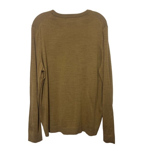 Apt 9 Merino Wool Blend VNeck Sweater Mens Large Camel New Warm Winter - Picture 2 of 9